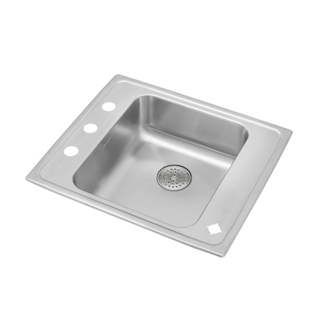 Lustertone Stainless Steel 22X19-1/2X6 Single Bowl Top Mount Classroom Sink W/ Perfect Drain Grid